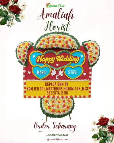 Karangan Papan Bunga Pernikahan di Warulor